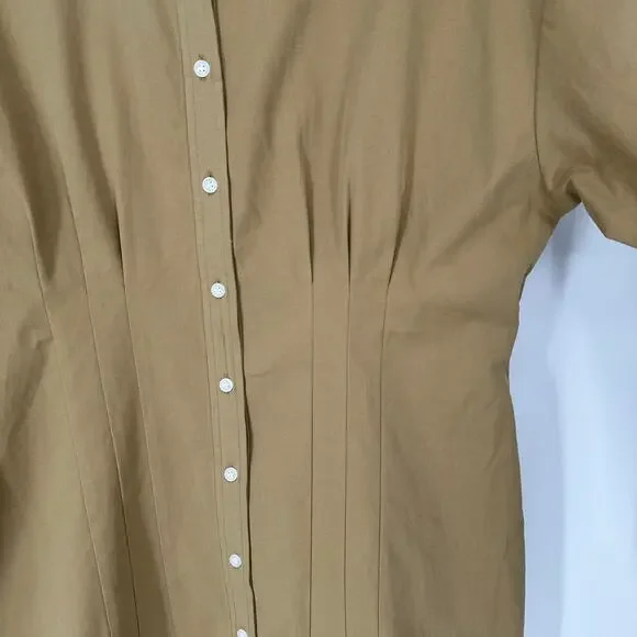 WAYF Libby Khaki Shirt Dress Button Front Long Sleeve New Womens XL - Picture 4 of 9